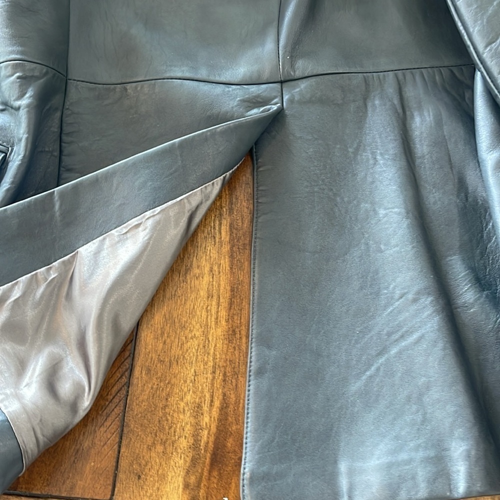 Vintage Grey Clipper Mist Men’s leather Coat size 46 X- long - Picture 14 of 14
